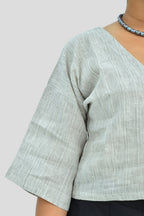 Pure Handloom Linen Grey Color Top