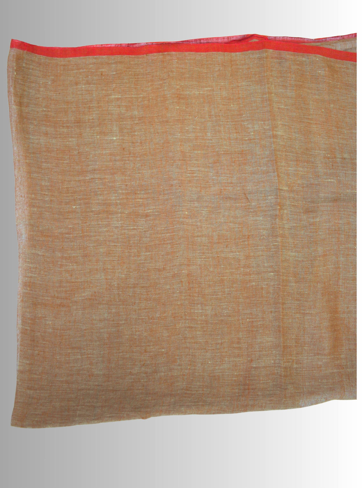 Pure Handloom Red & Brown Striped Linen Saree