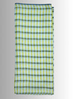 Pure Handloom Linen Beige Brown & Pink Check Saree