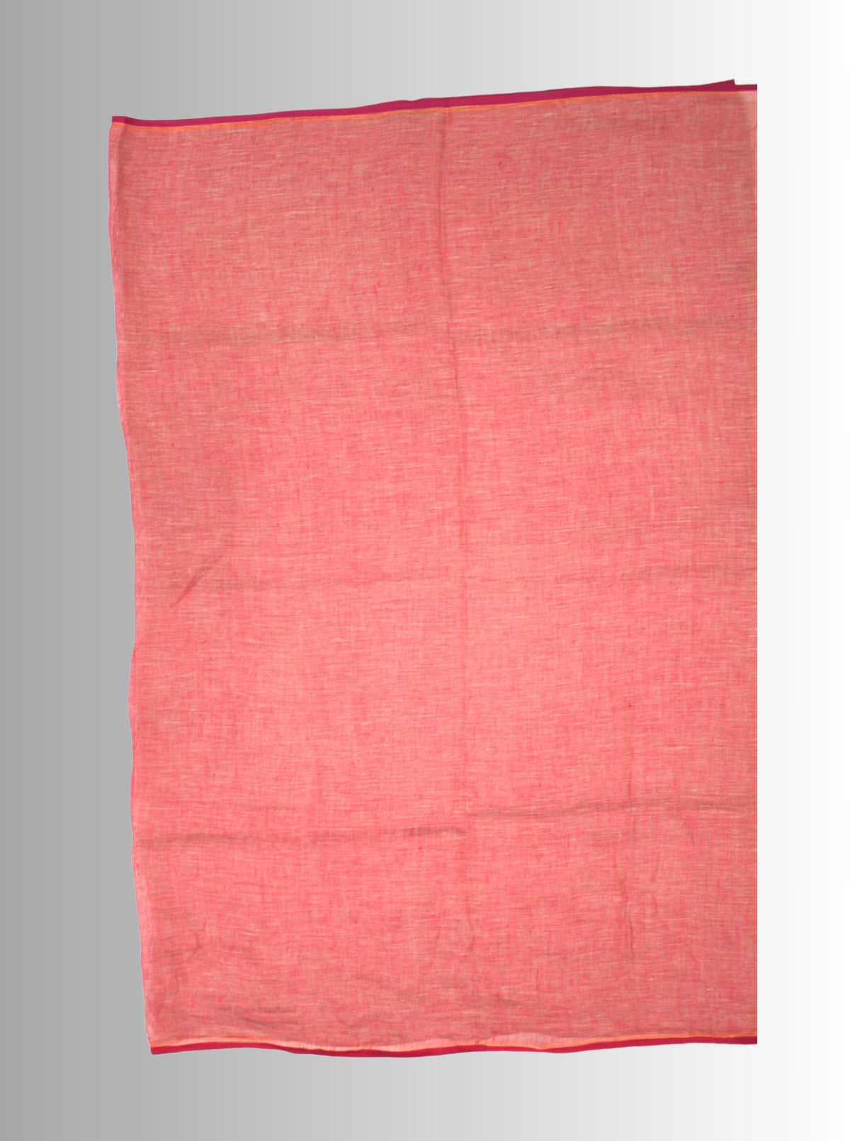 Pure Handloom Red & Orange Linen Saree