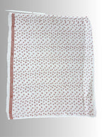 handloom cotton linen white hand block print saree with blouse