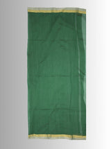 Chanderi Silk Green  Saree with Golden & Silver Border