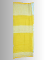 Pure Handloom Linen White & Yellow Saree