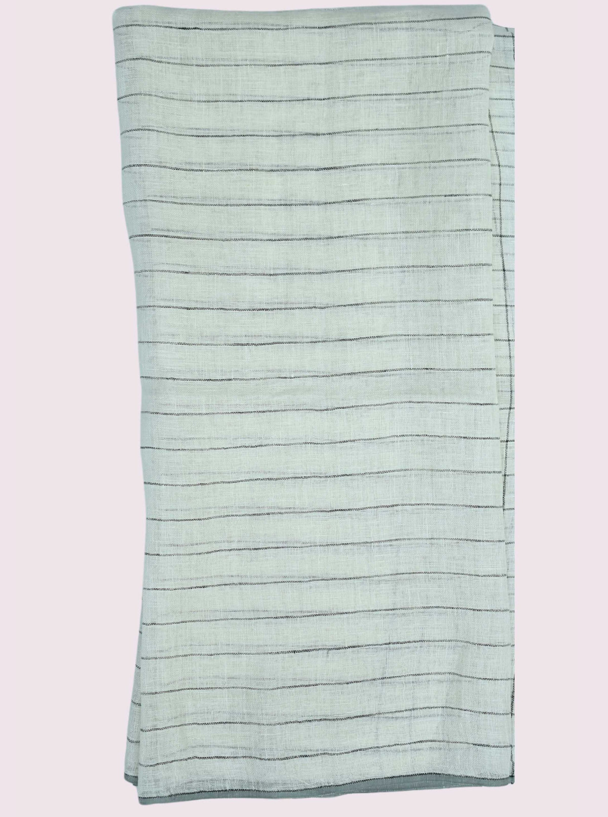 Pure Handloom Linen White Check Saree