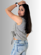 handloom linen check Angrakha top with collar