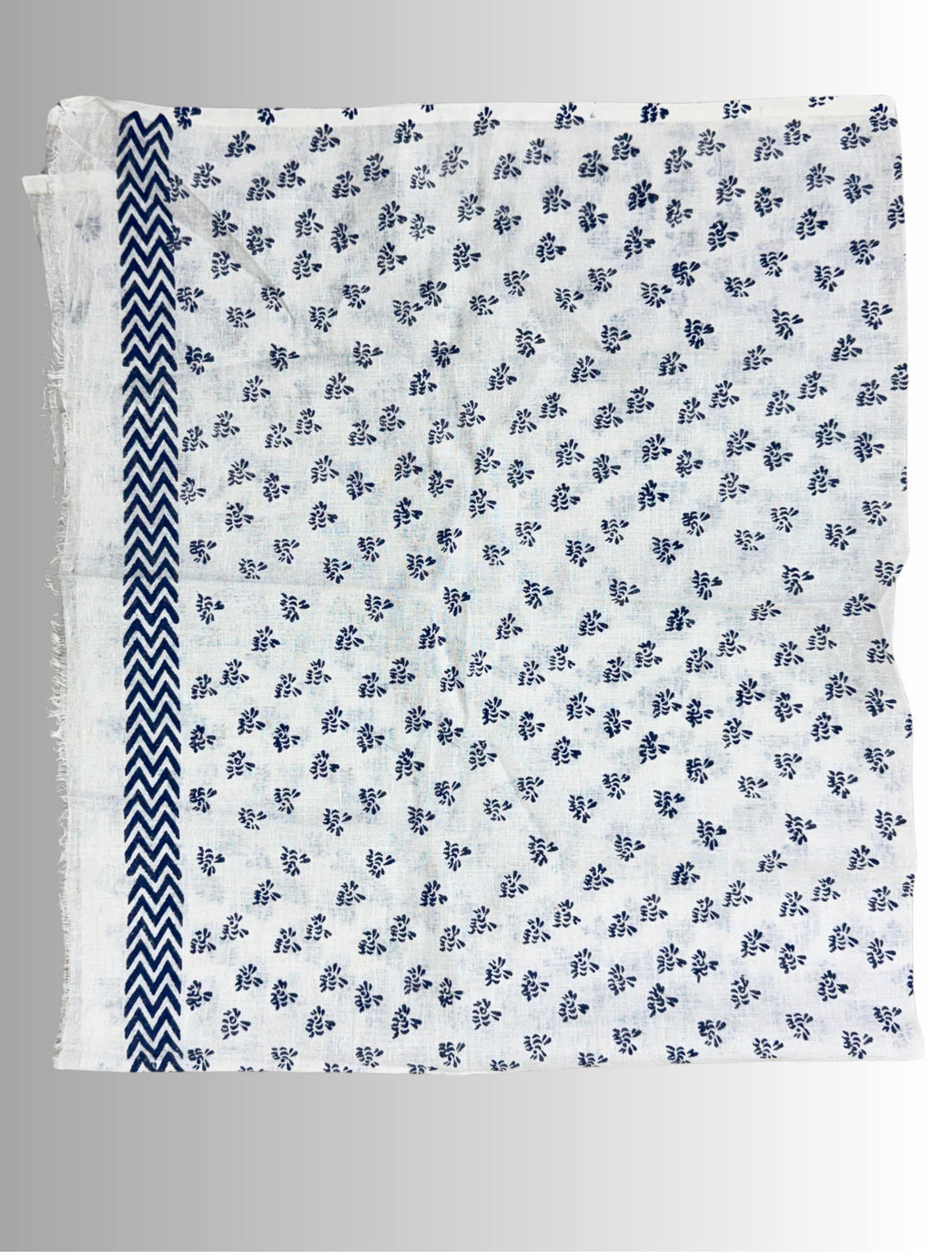 handloom cotton linen white hand block print saree with blouse