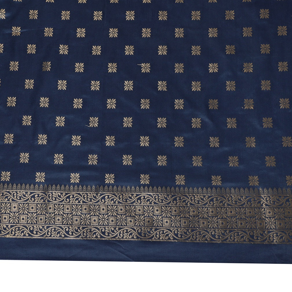 Katan Silk Banarasi Grey Saree with Jamewar Lehariya Work