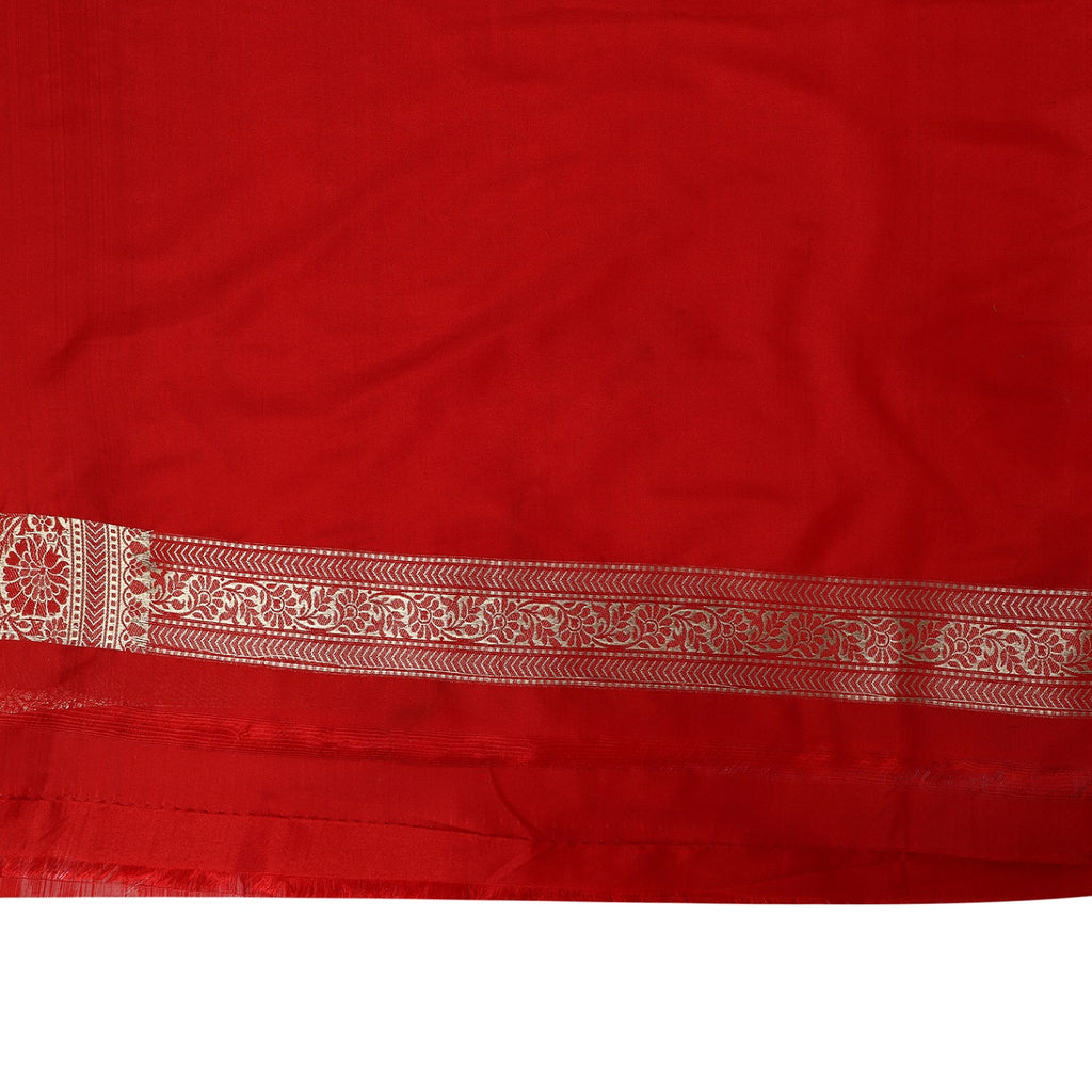 Katan Silk Banarasi Red Saree with Traditional Motifs