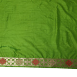 Organza Silk Banarasi Green Saree with Meenakari Jungla Work