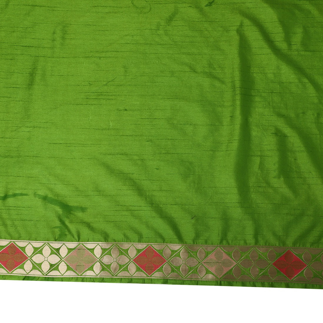Organza Silk Banarasi Green Saree with Meenakari Jungla Work