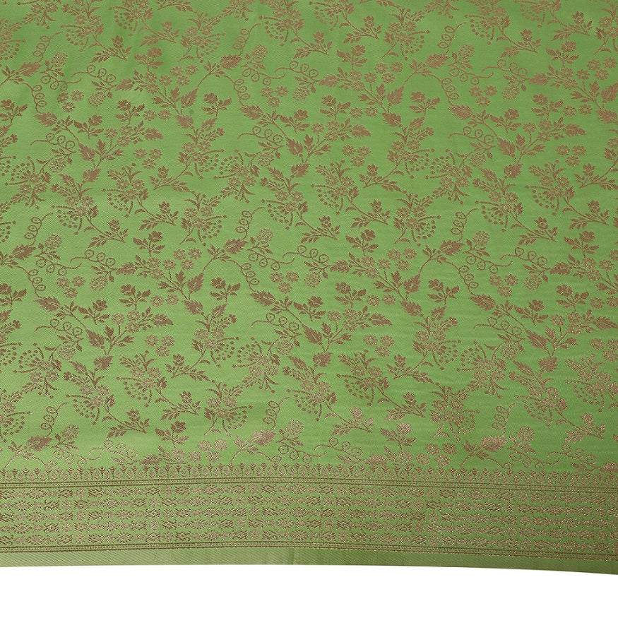 Katan Silk Banarasi Cream Saree with Meenakari Jungla Work.
