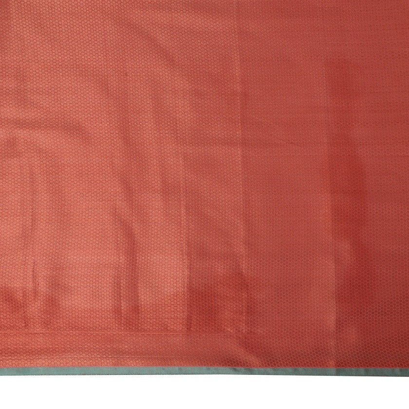 Cotton Silk Banarasi Peach Saree with Copper Zari Butti Work