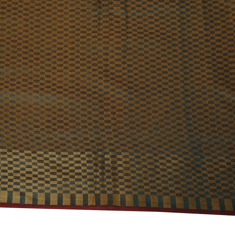 Cotton Silk Banarasi Dark Olive Green Saree with Brocade Work