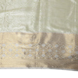 Jamdani Silk Banarasi Pista Green Saree with Zari Butta Work