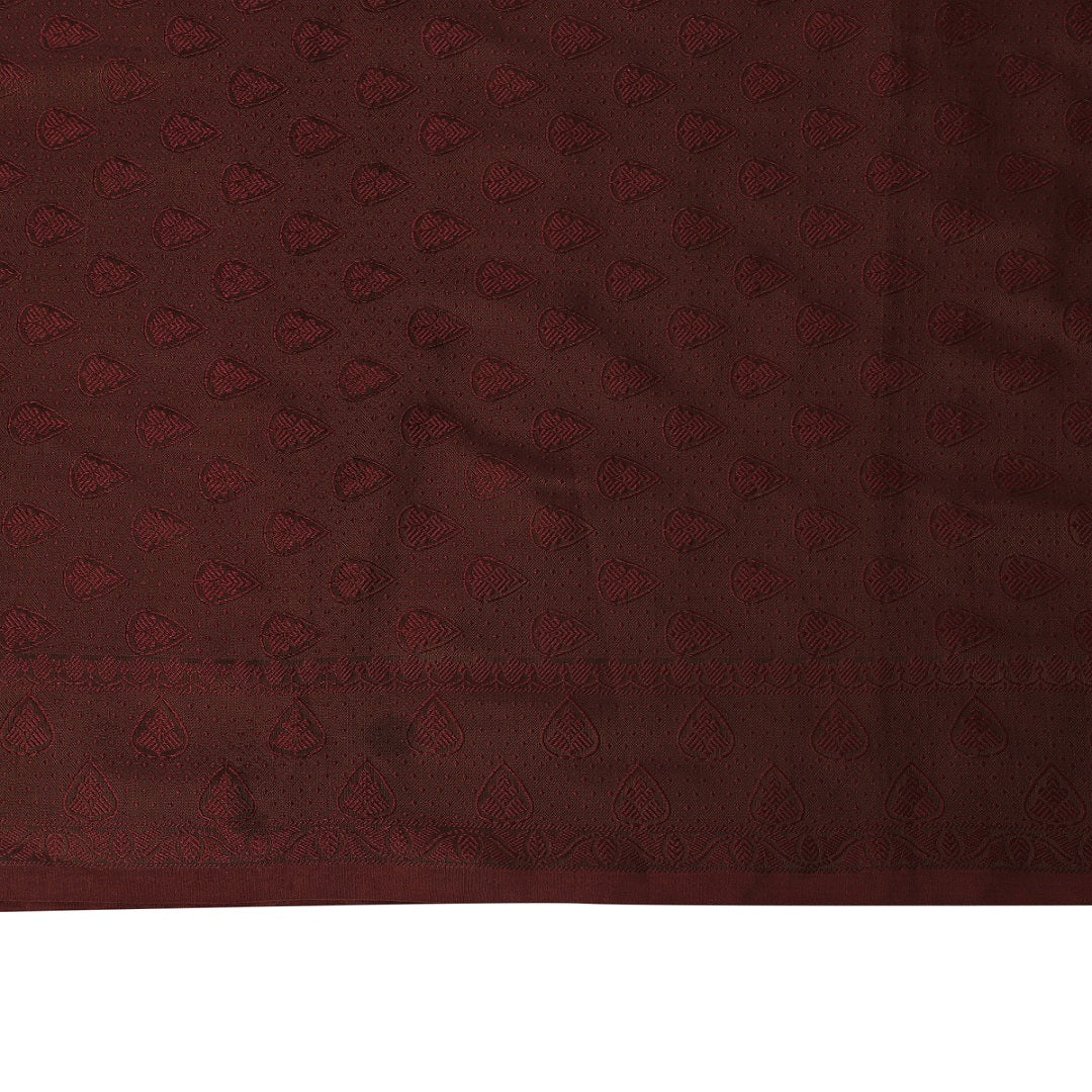 Cotton Silk Banarasi Brown Saree with Jute Work