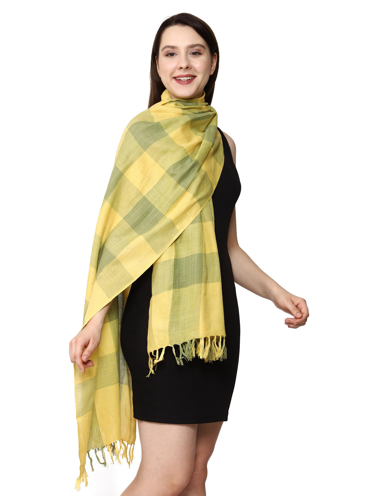Organic Cotton Handloom Check Stole